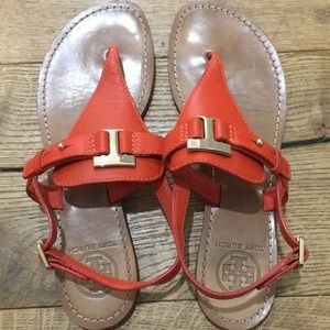 Sunburst orange Tory Burch sandals!